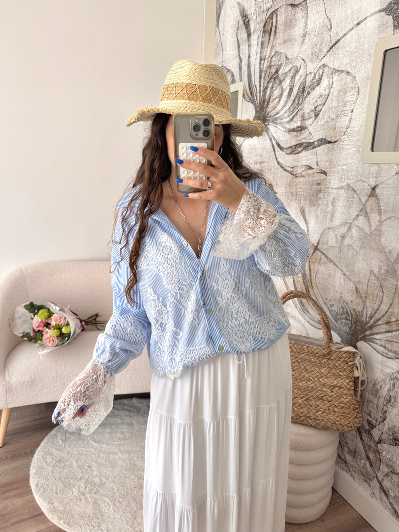 CHEMISE DENTELLE EN COTON