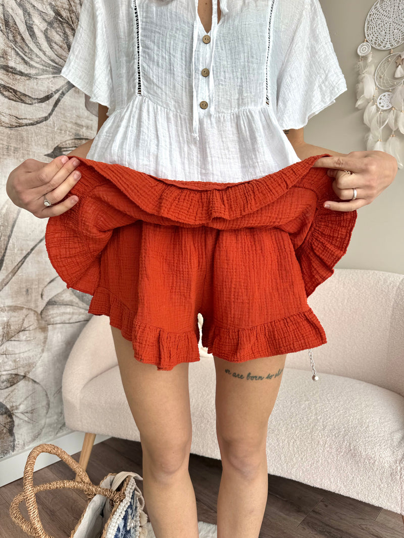 JUPE/SHORT TERRACOTTA