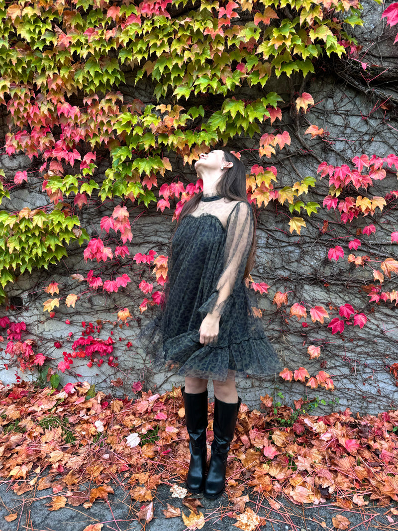 ROBE TULLE LÉOPARD