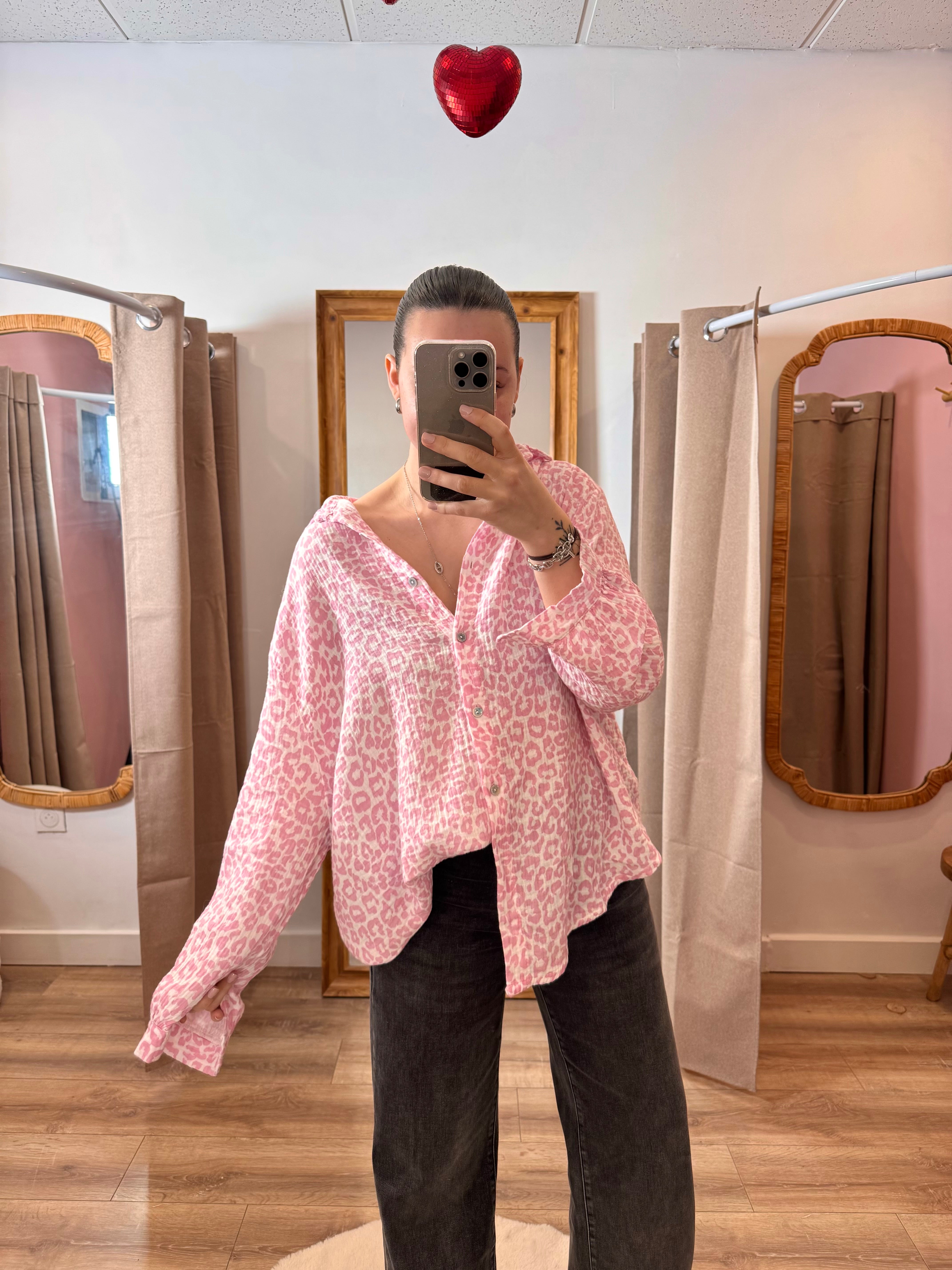 CHEMISE LÉOPARD ROSE