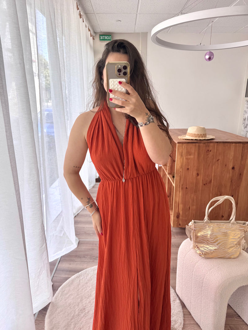 ROBE DOS NU TERRACOTTA