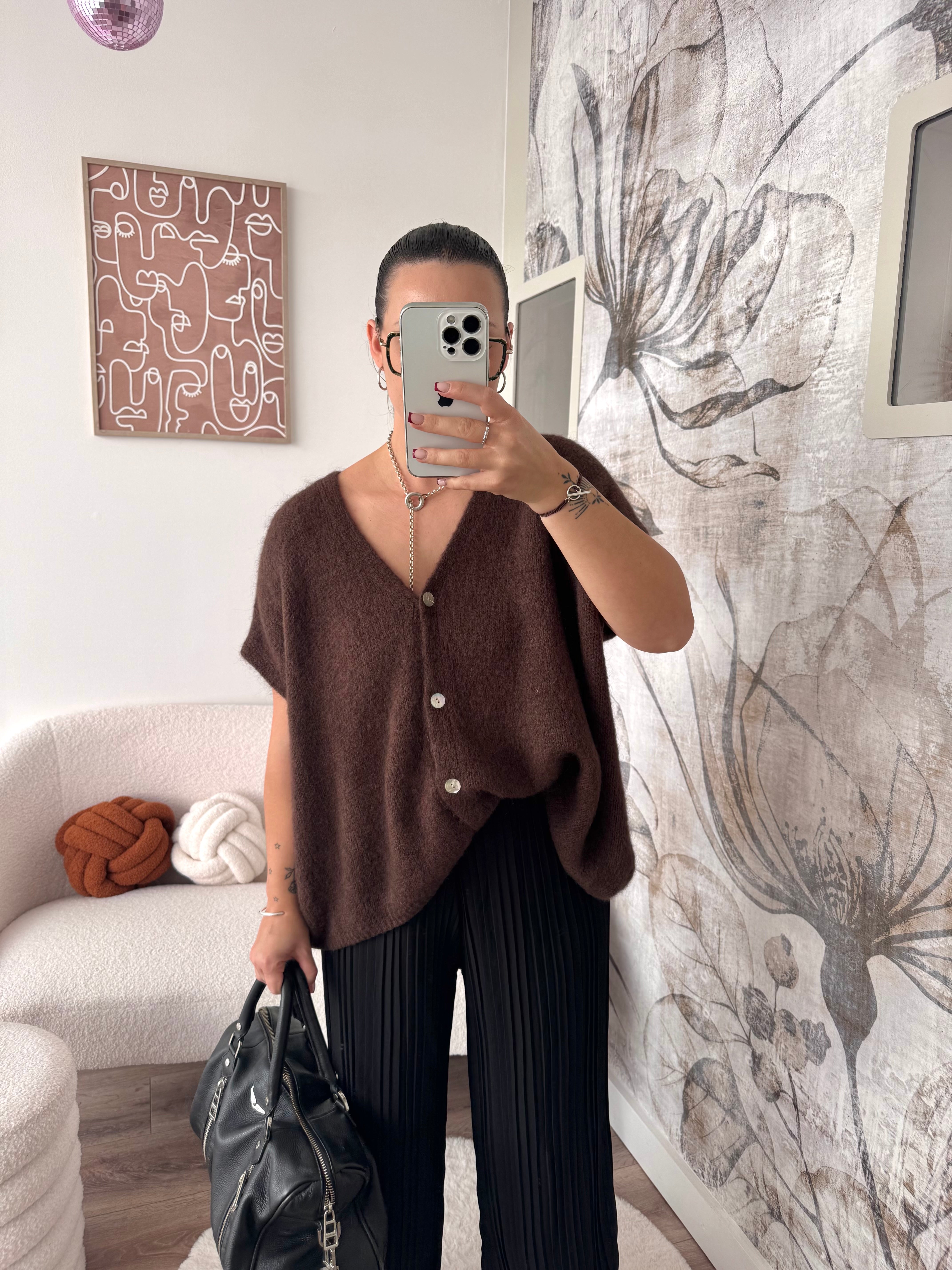 GILET MARRON SANS MANCHE