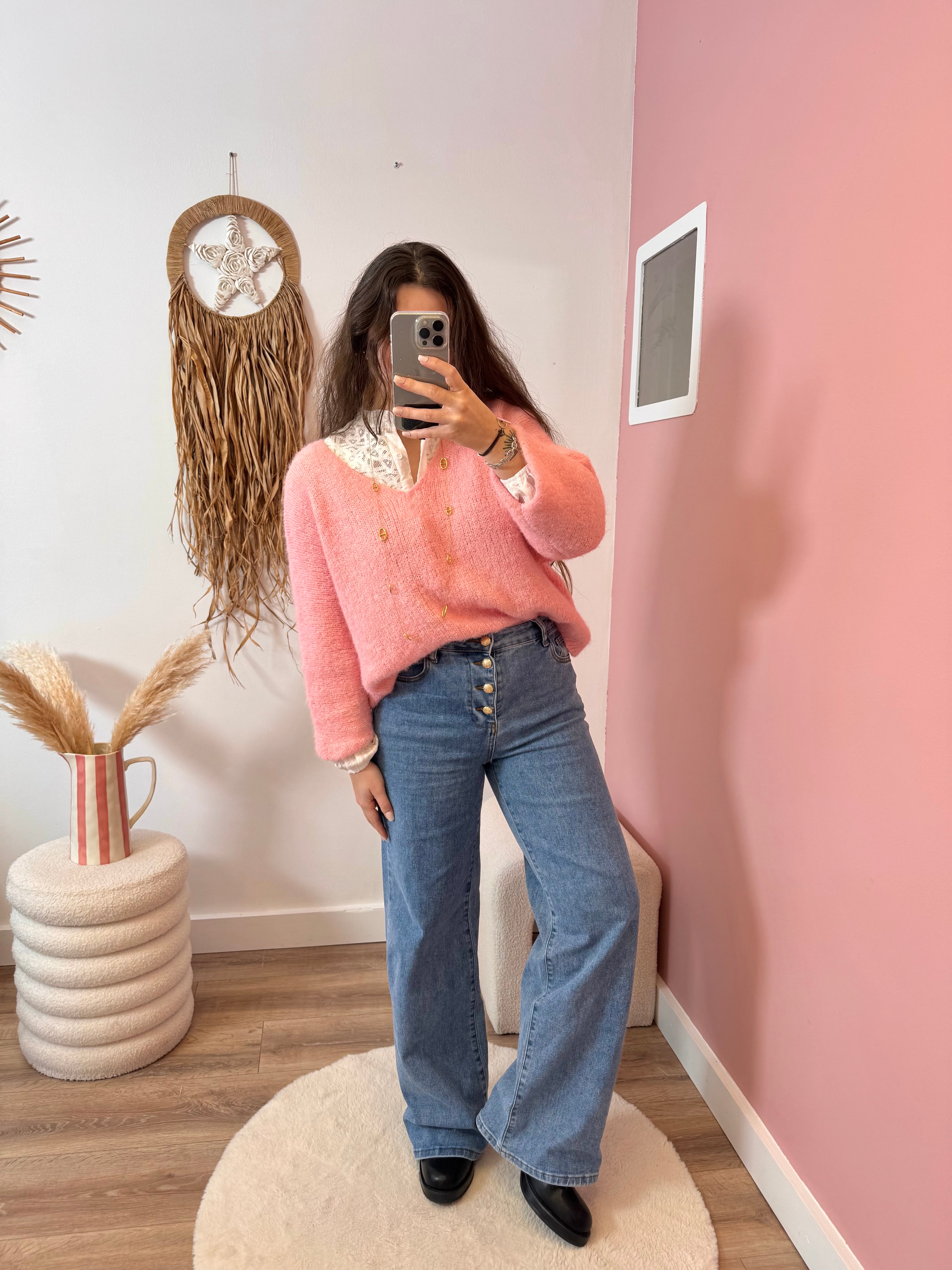 PANTALON BLEU ÉLASTIQUE