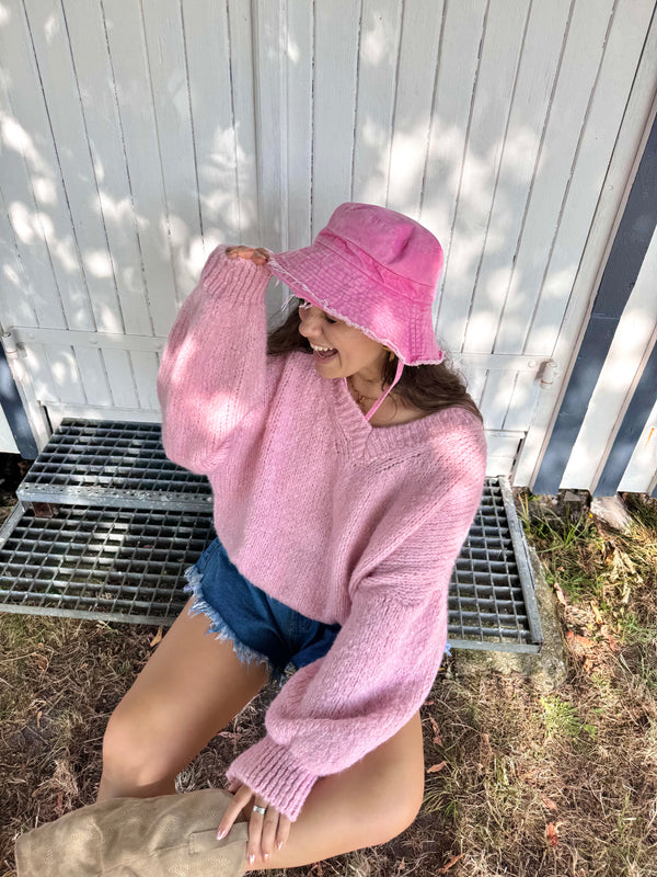 PULL FLUFFY MOHAIR ROSE