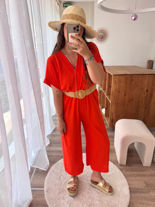 COMBINAISON ORANGE AVEC LA CEINTURE