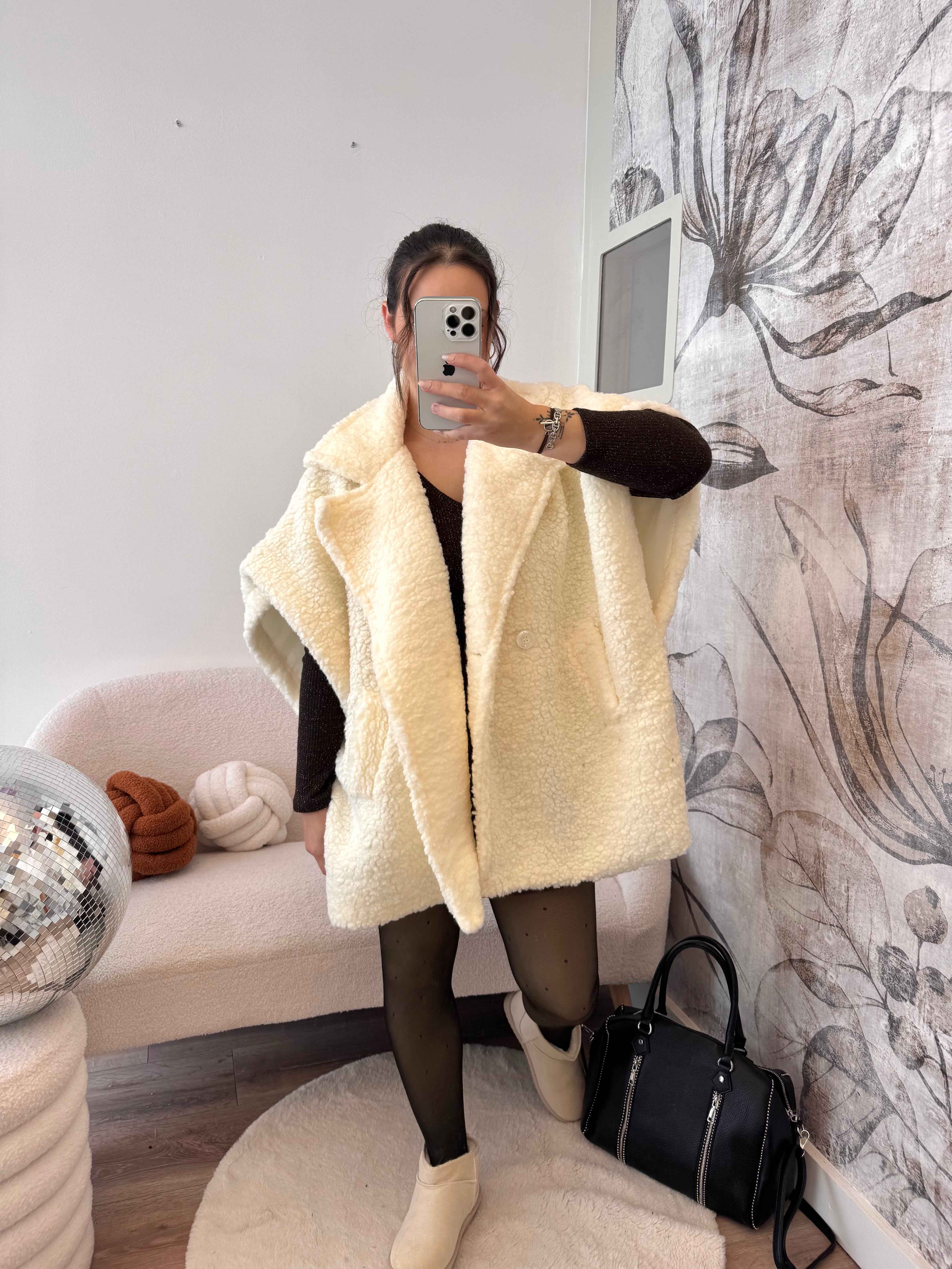 GILET MOUMOUTE SANS MANCHE BEIGE