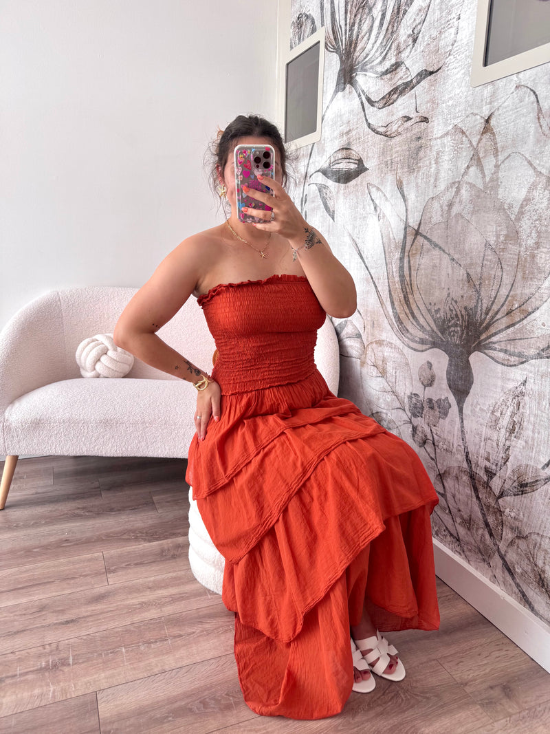 ROBE TERRACOTTA VOLUMINEUSE
