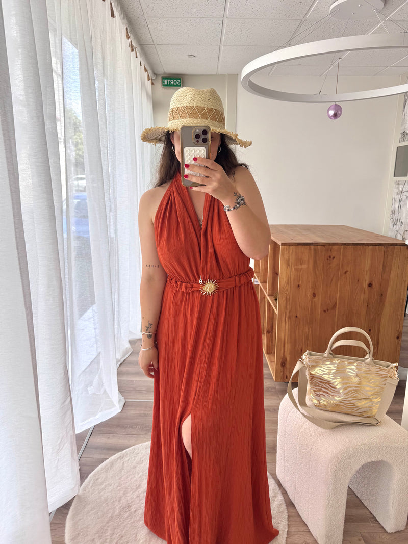 ROBE DOS NU TERRACOTTA