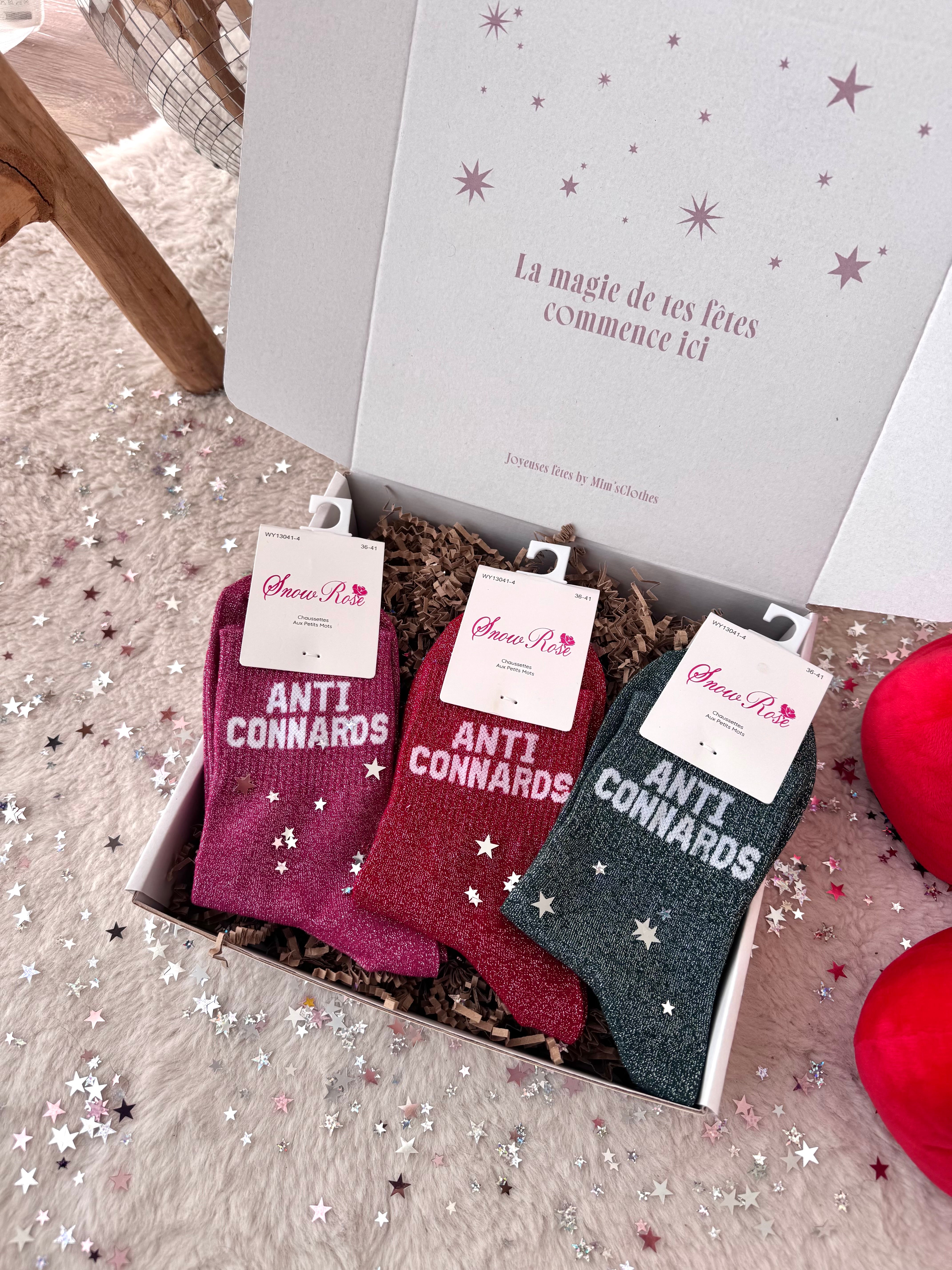 COFFRET CHAUSSETTES À PAILLETTES ANTI CONNARD
