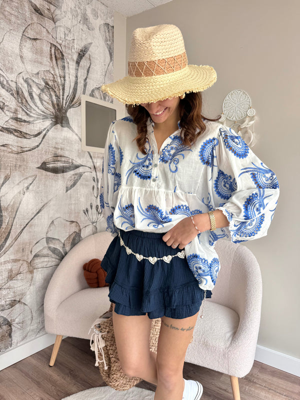 JUPE/SHORT BLEU MARINE