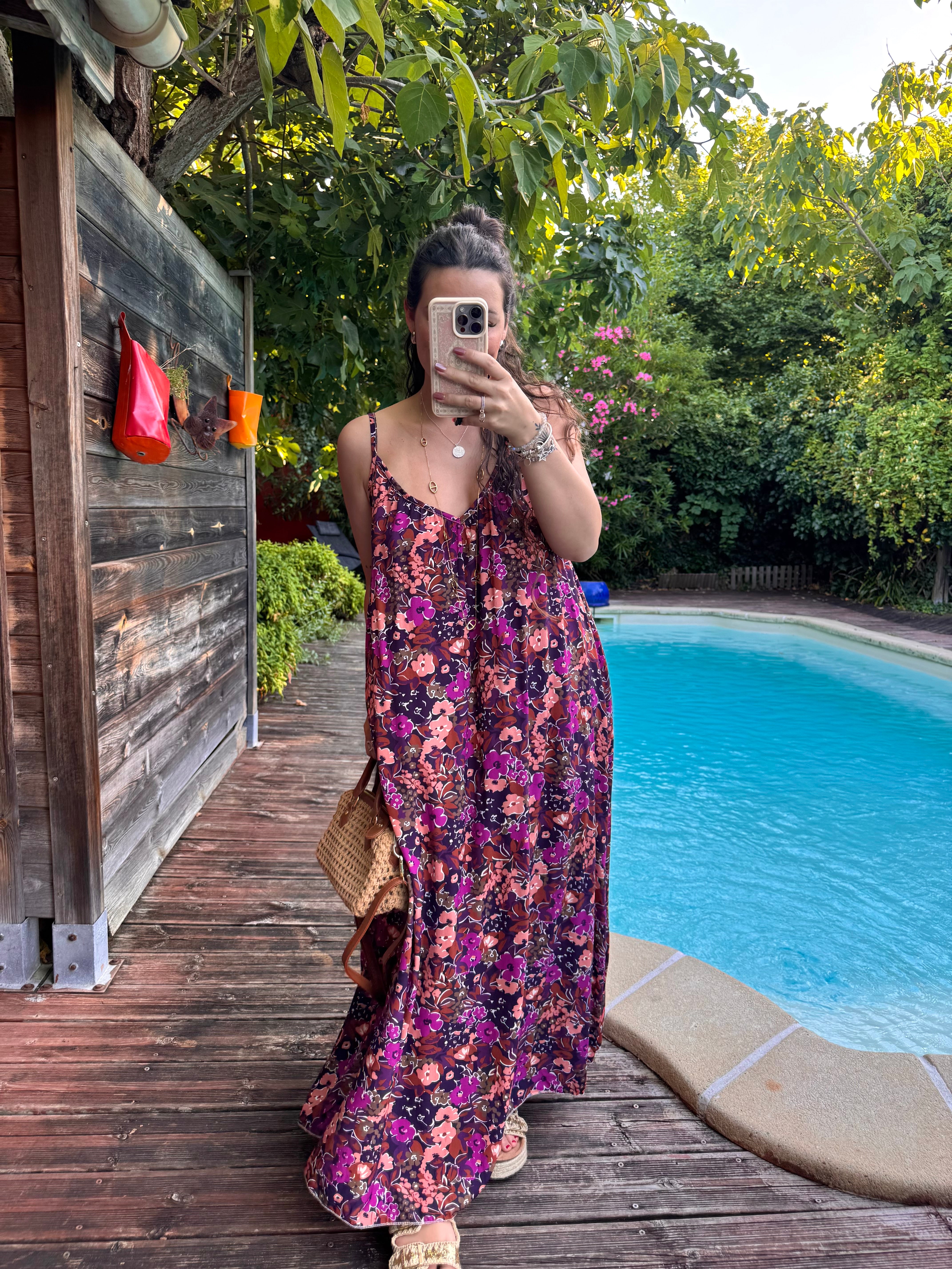 ROBE FLUIDE VIOLETTE FLEURIE