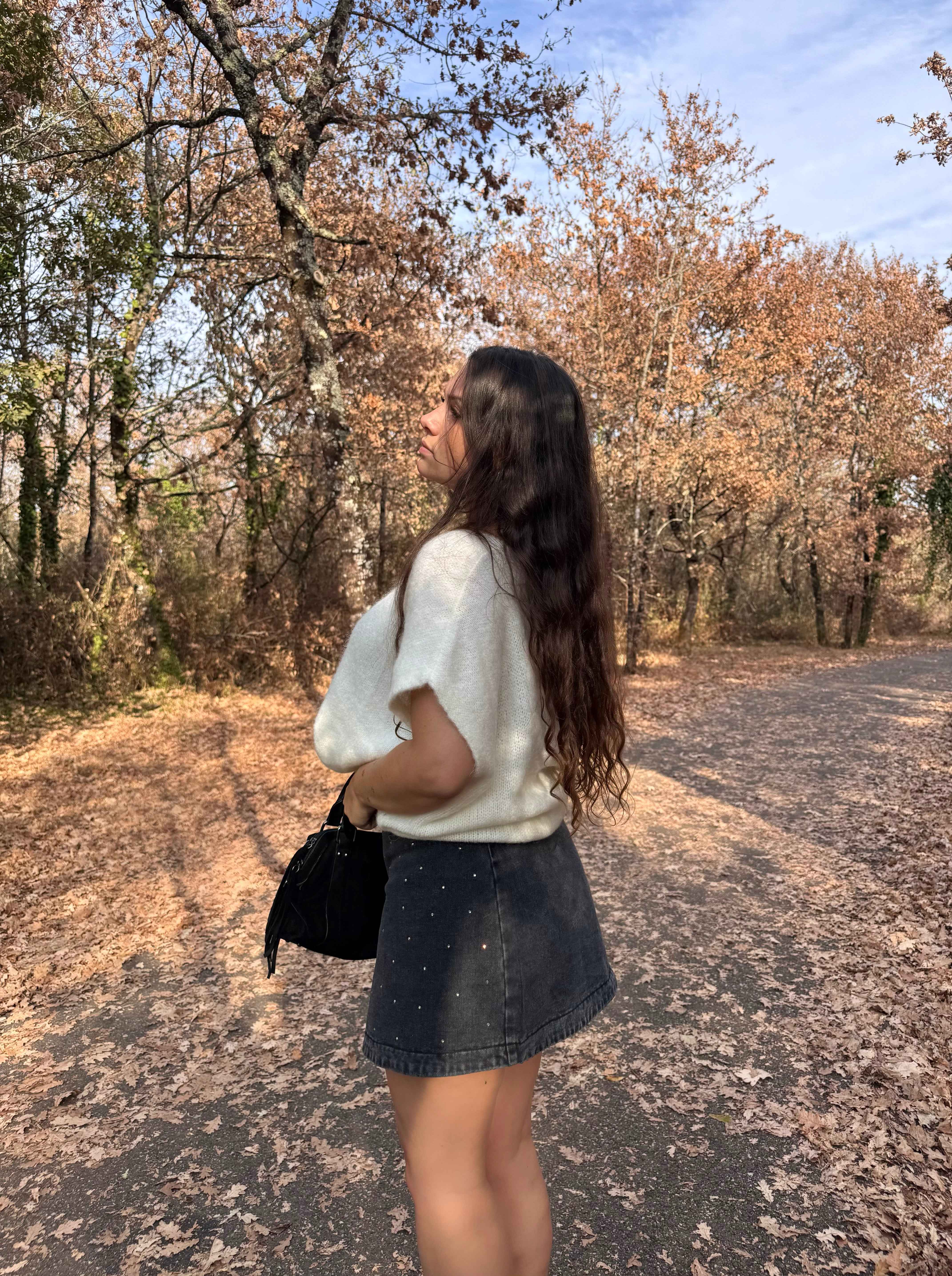 JUPE EN JEANS STRASS