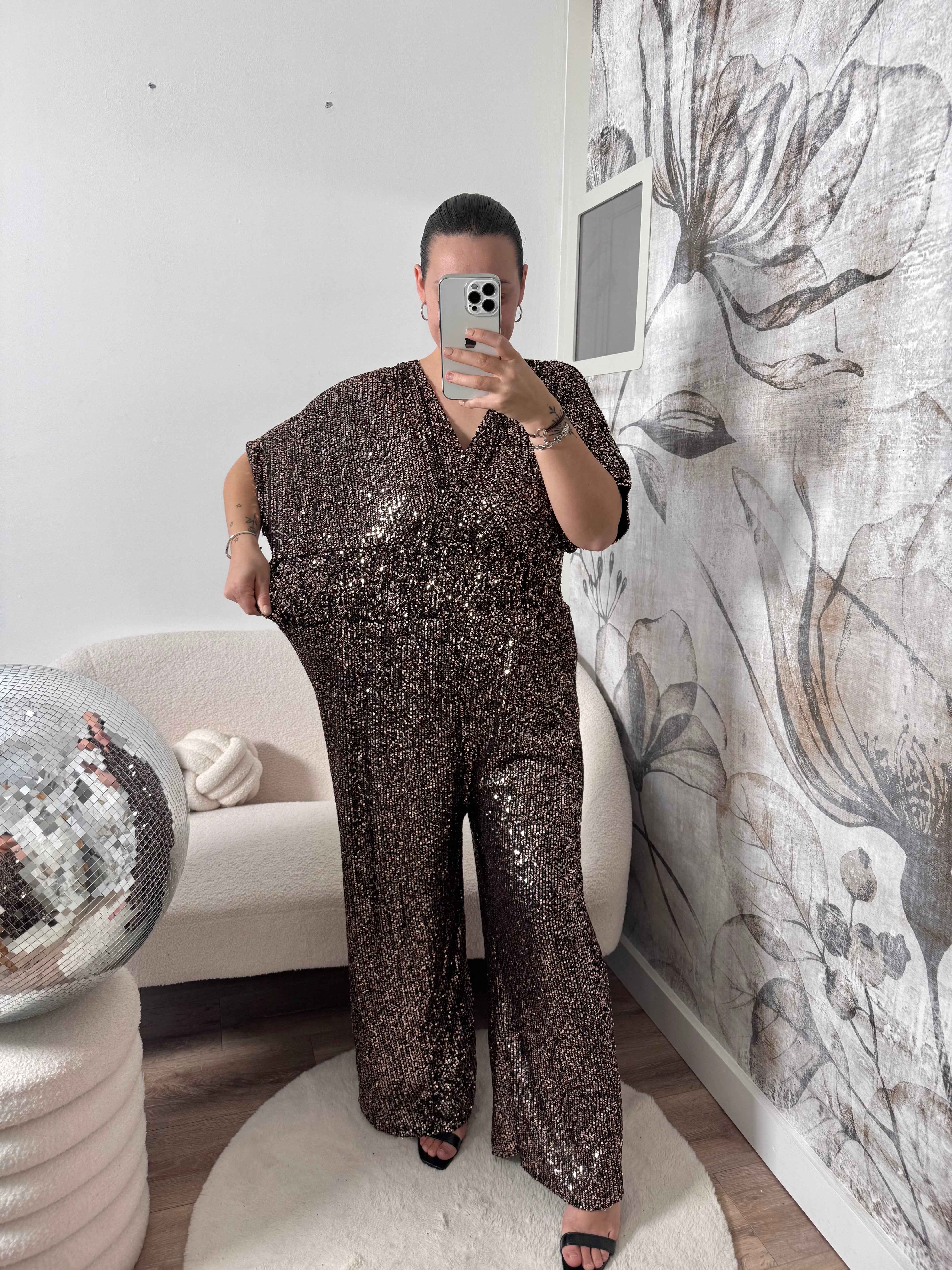 COMBINAISON À SEQUINS DORÉ