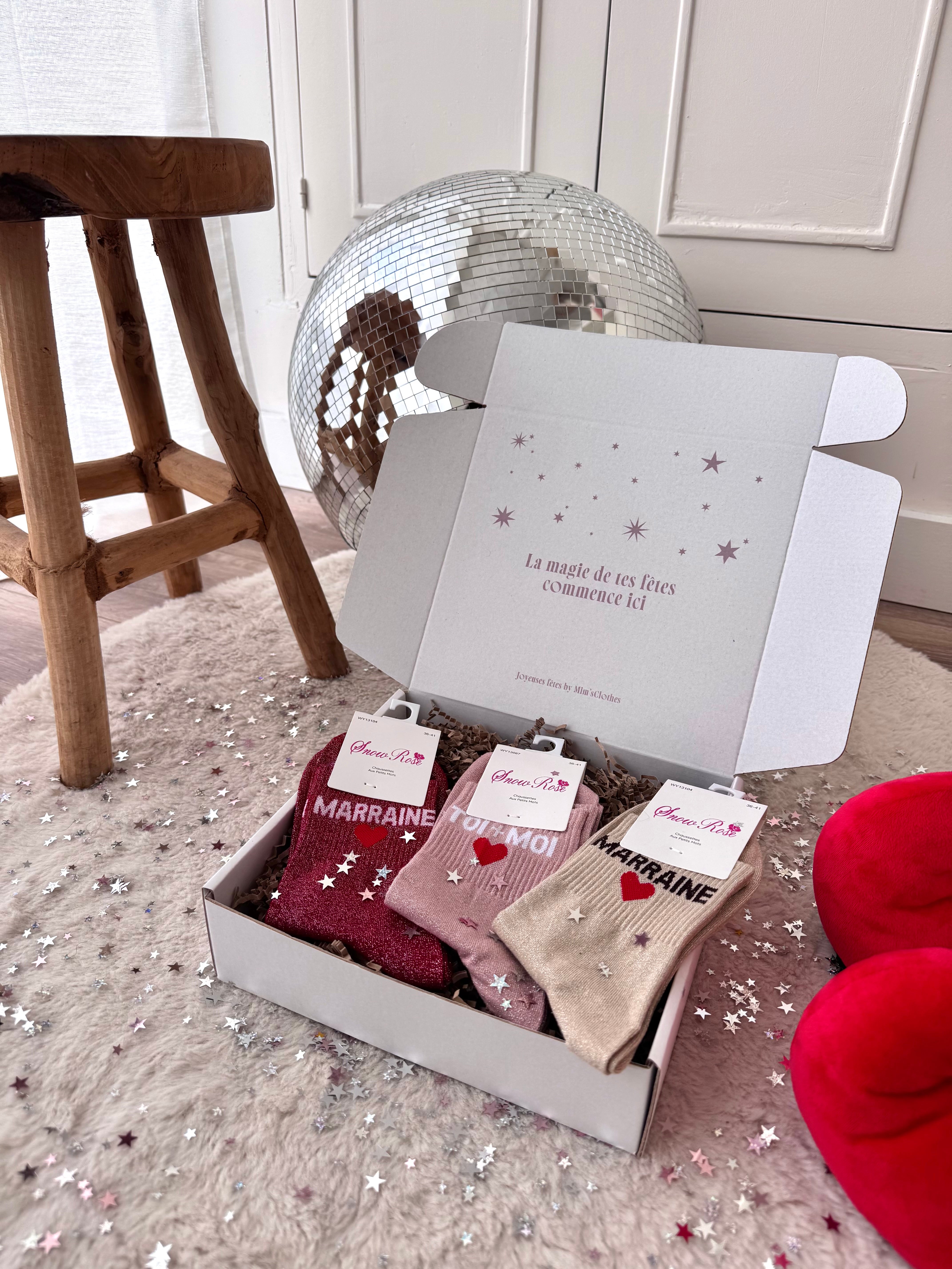 COFFRET CHAUSSETTES À PAILLETTES MARRAINE
