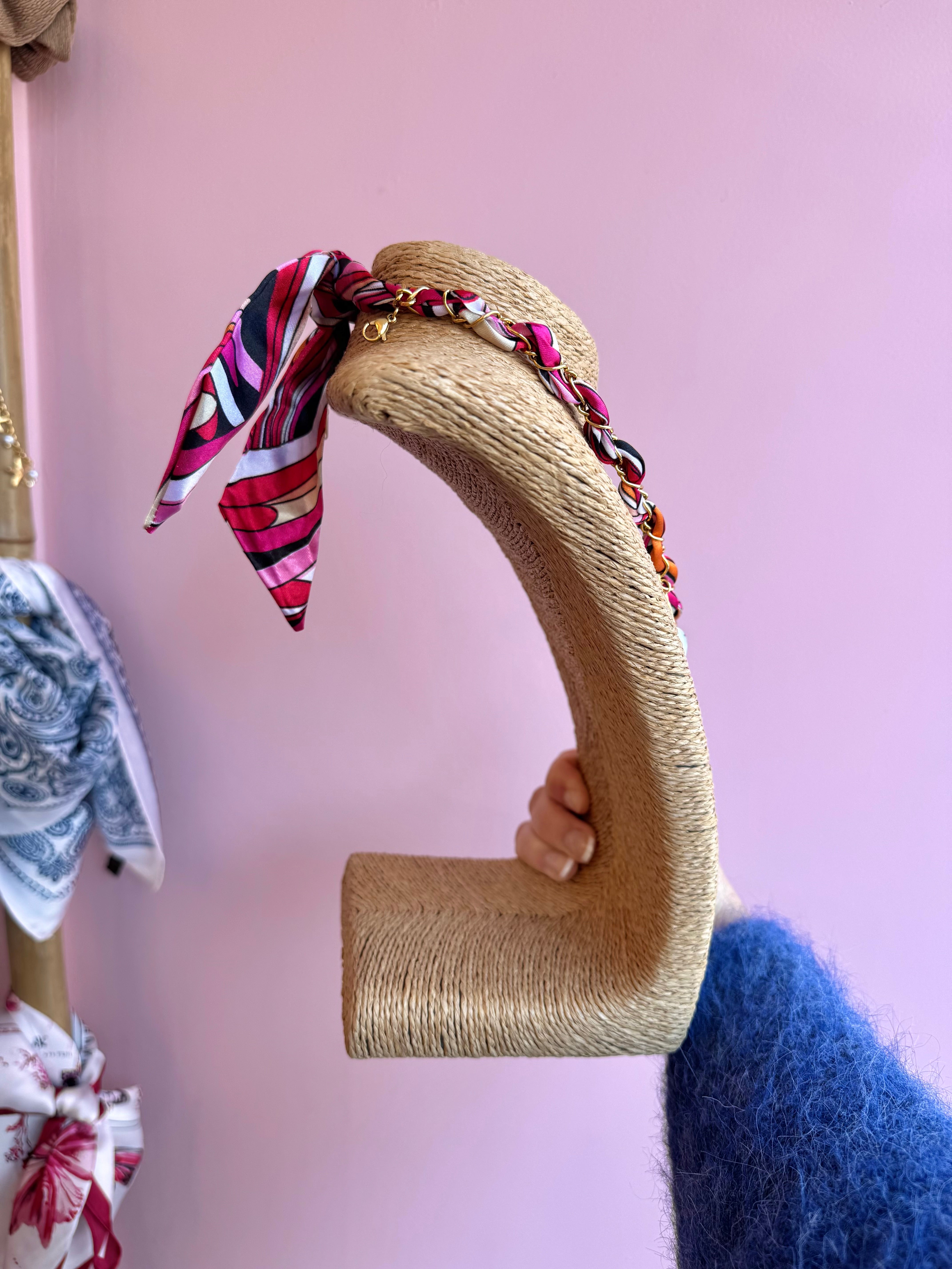 COLLIER FOULARD ROSE