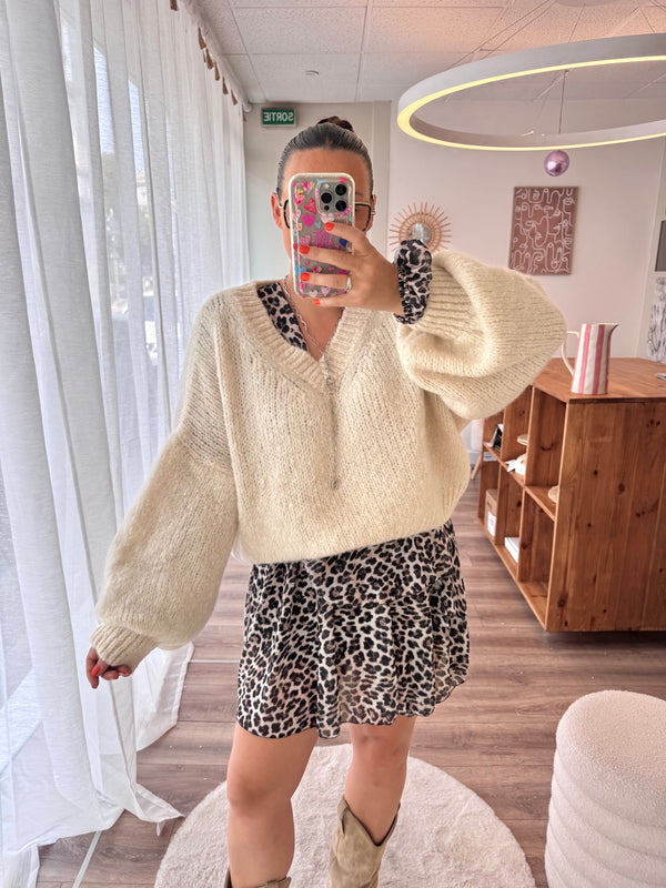 PULL FLUFFY MOHAIR BLANC CRÈME ( expédition fin de semaine )
