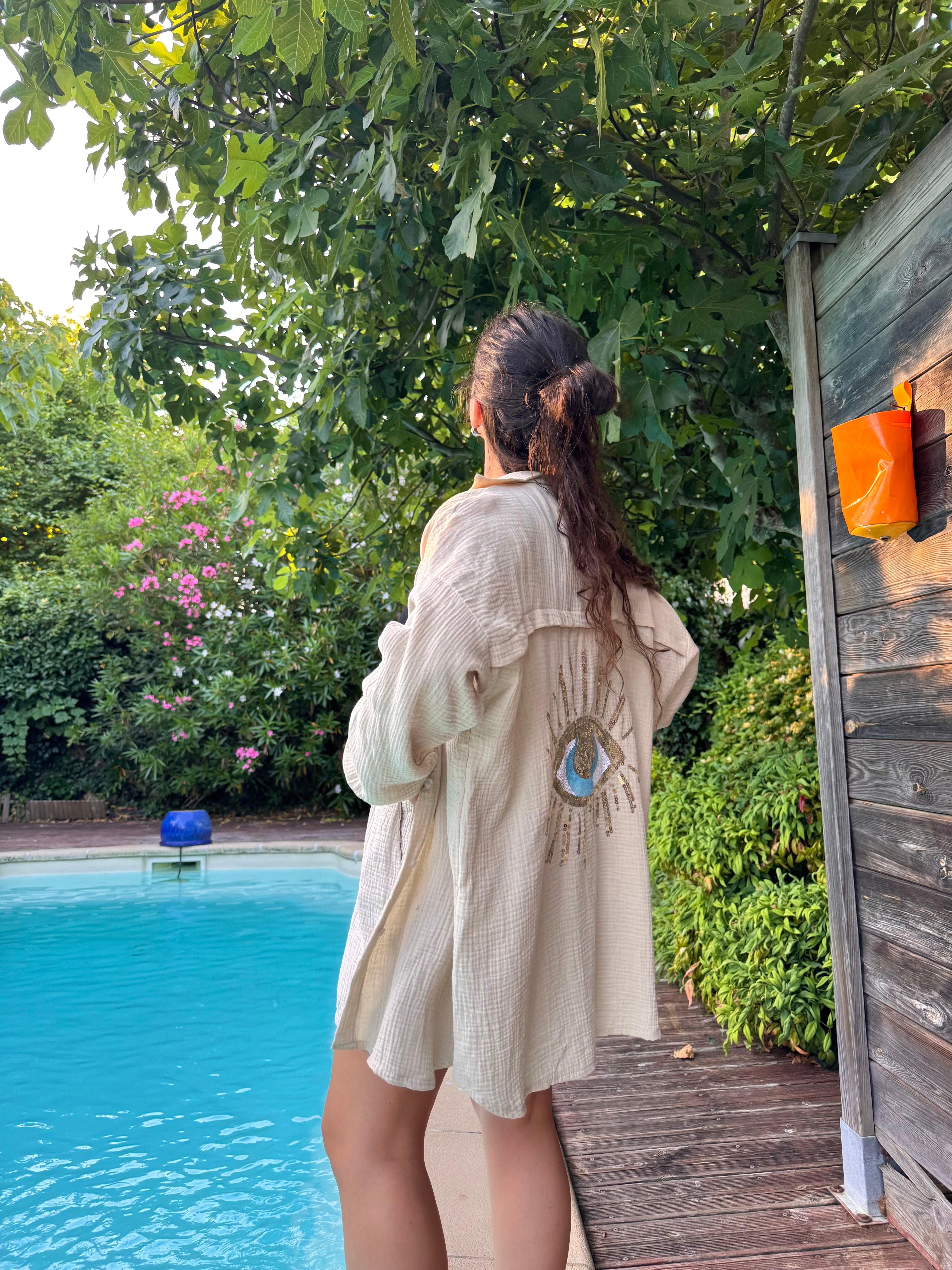 CHEMISE BEIGE ŒIL