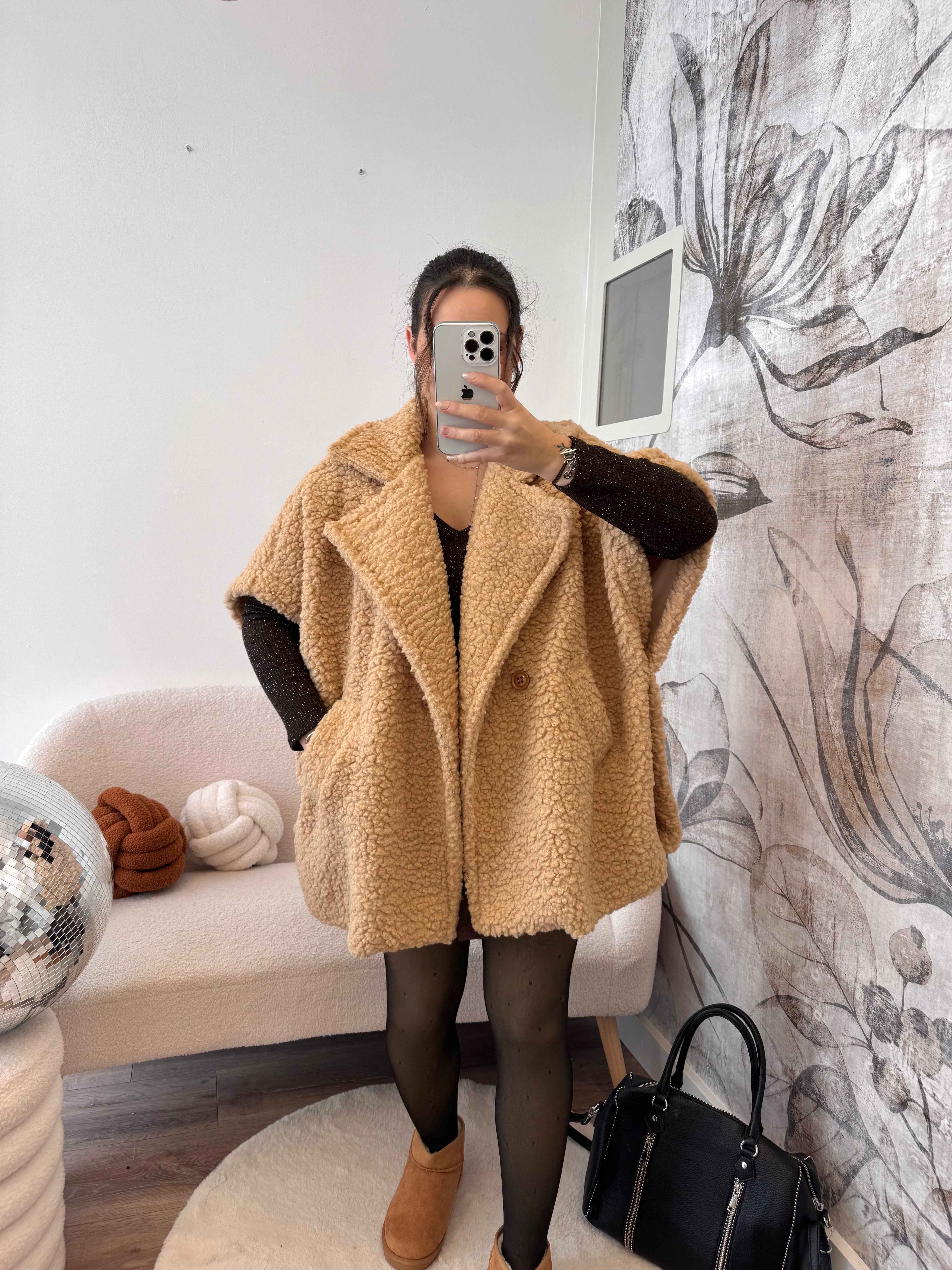 GILET MOUMOUTE SANS MANCHE CAMEL