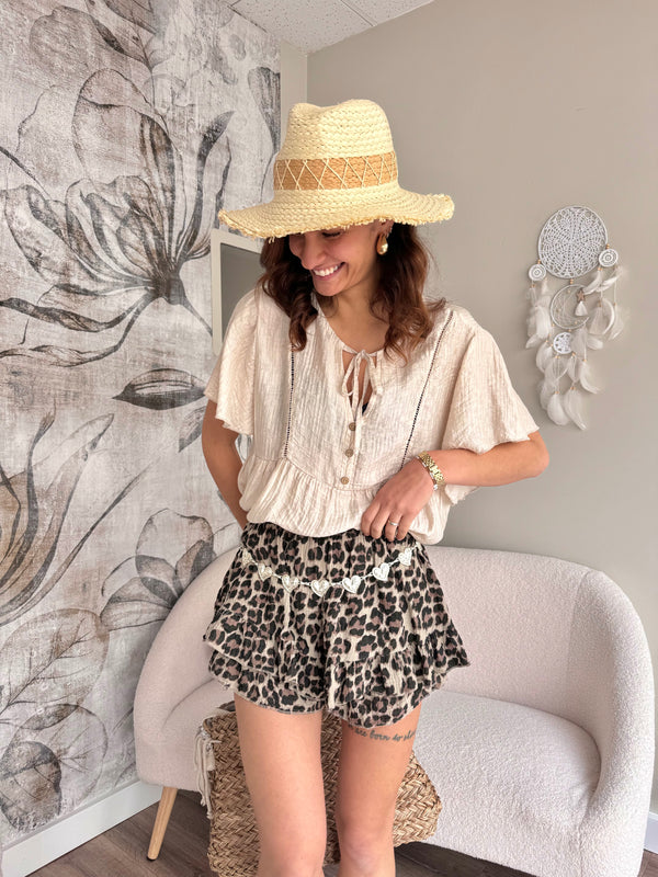JUPE/SHORT LÉOPARD