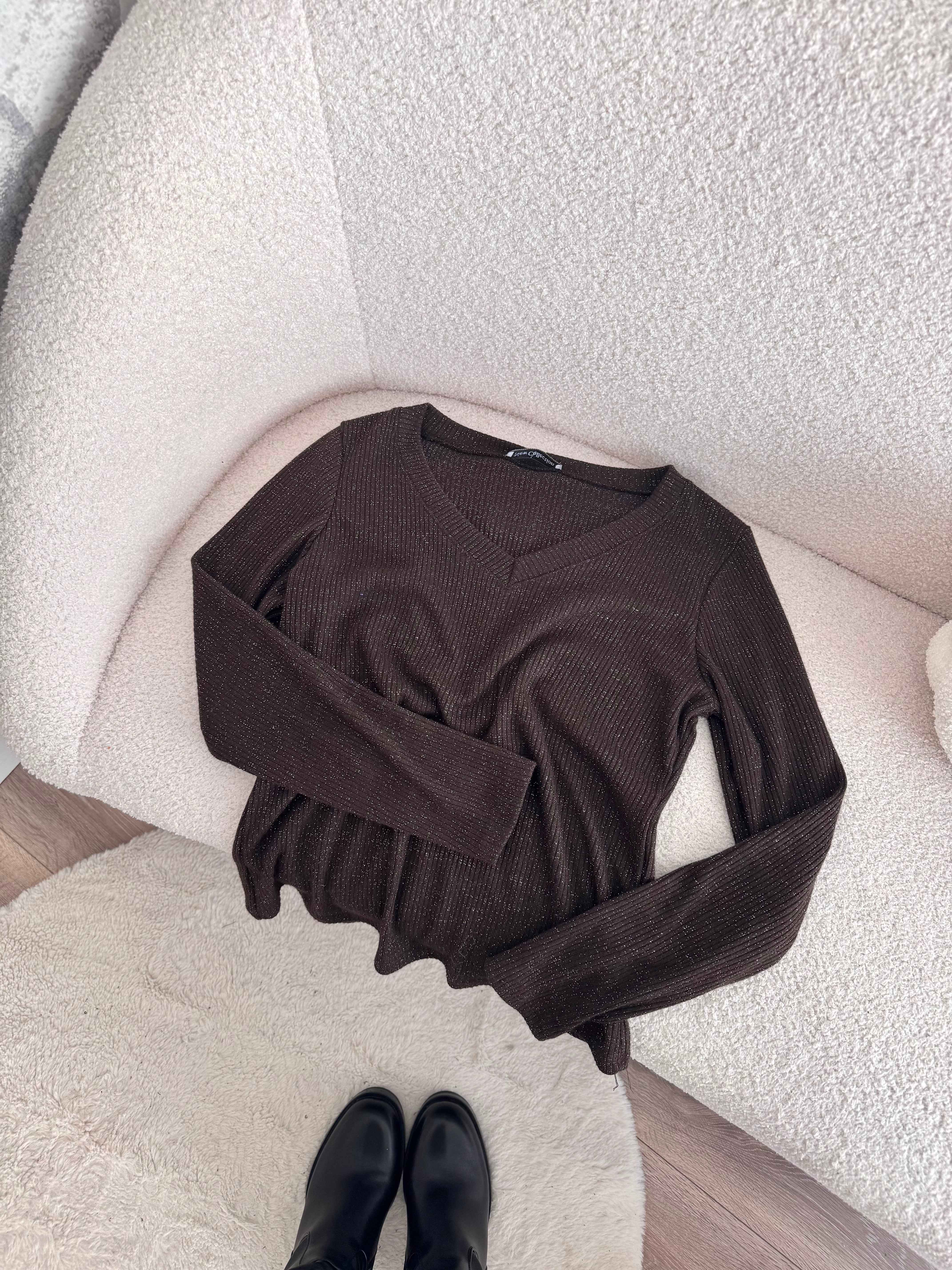 TOP À PAILLETTE CHOCO