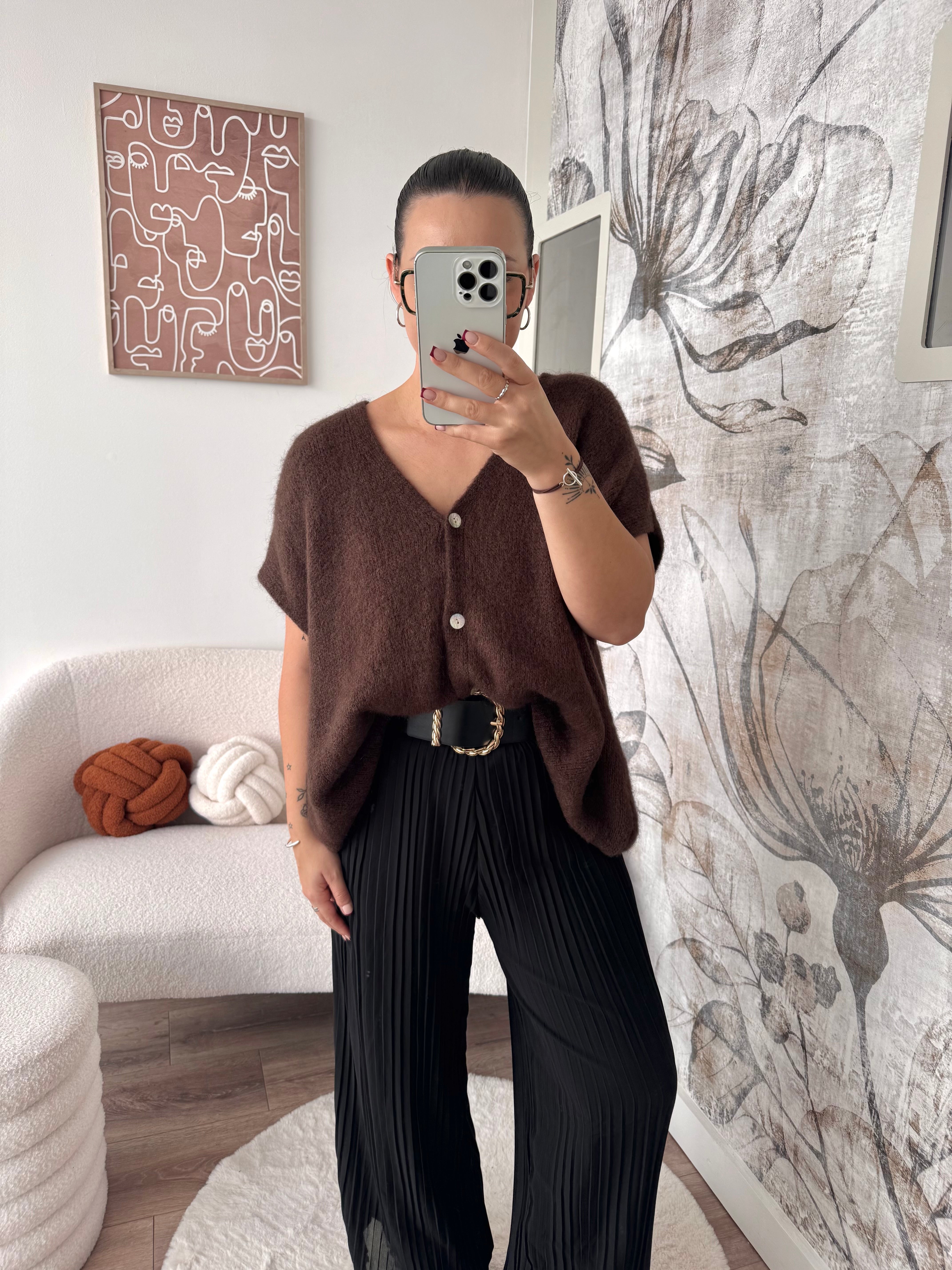 GILET MARRON SANS MANCHE