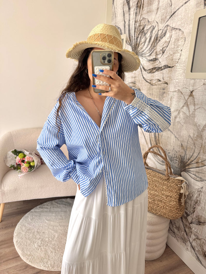 BLOUSE RAYÉ BLEU