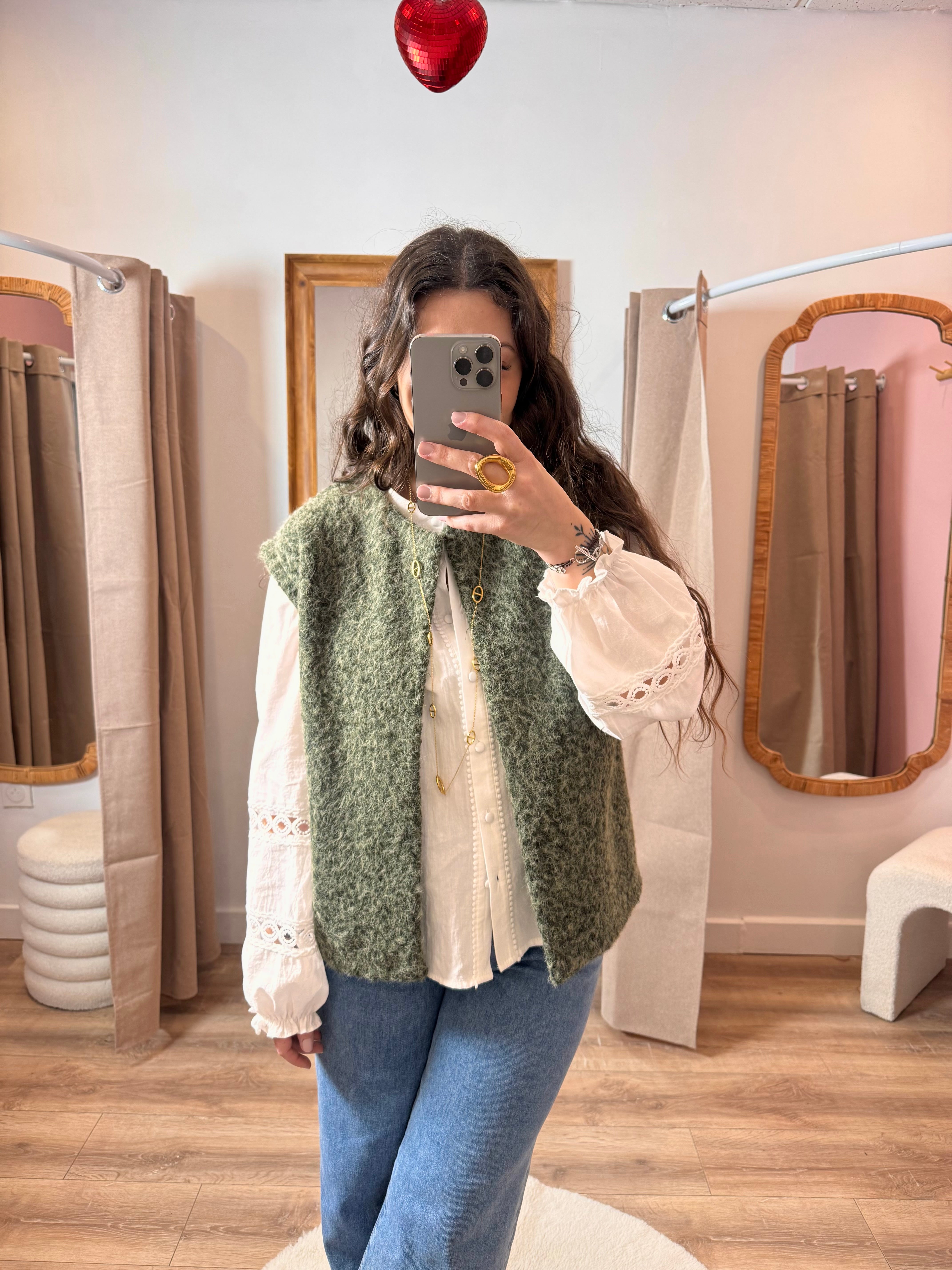 VESTE SANS MANCHE KAKI