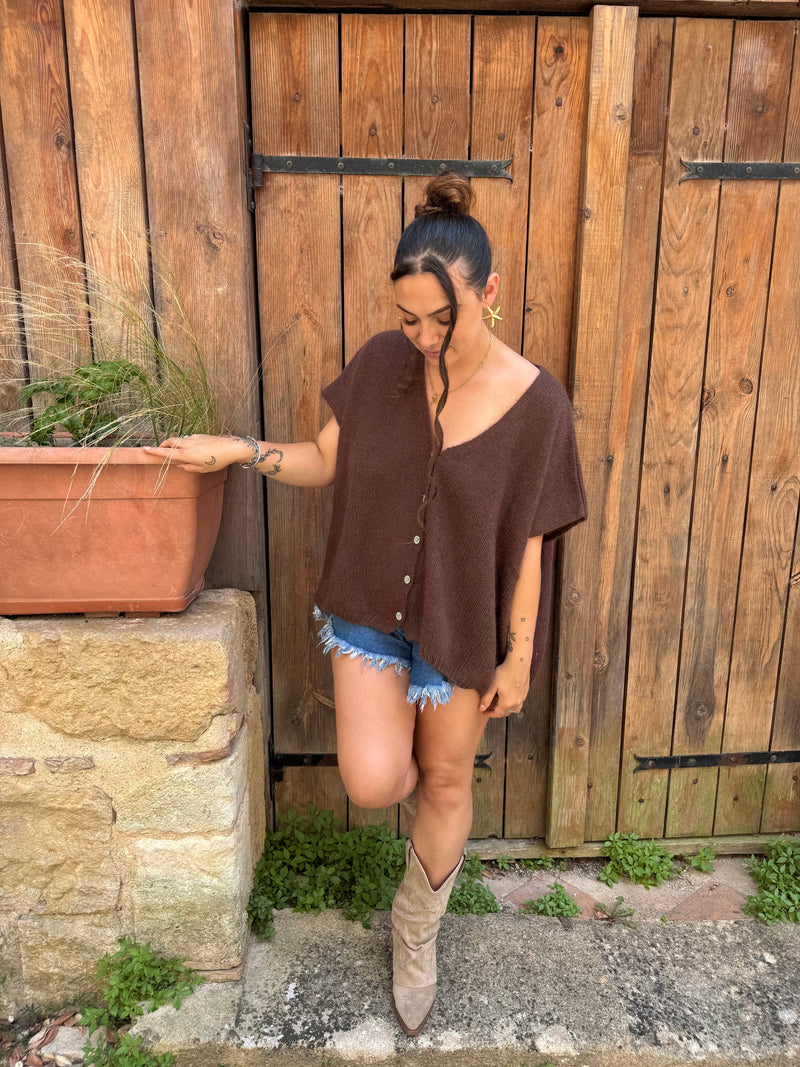 GILET SANS MANCHE CHOCOLAT