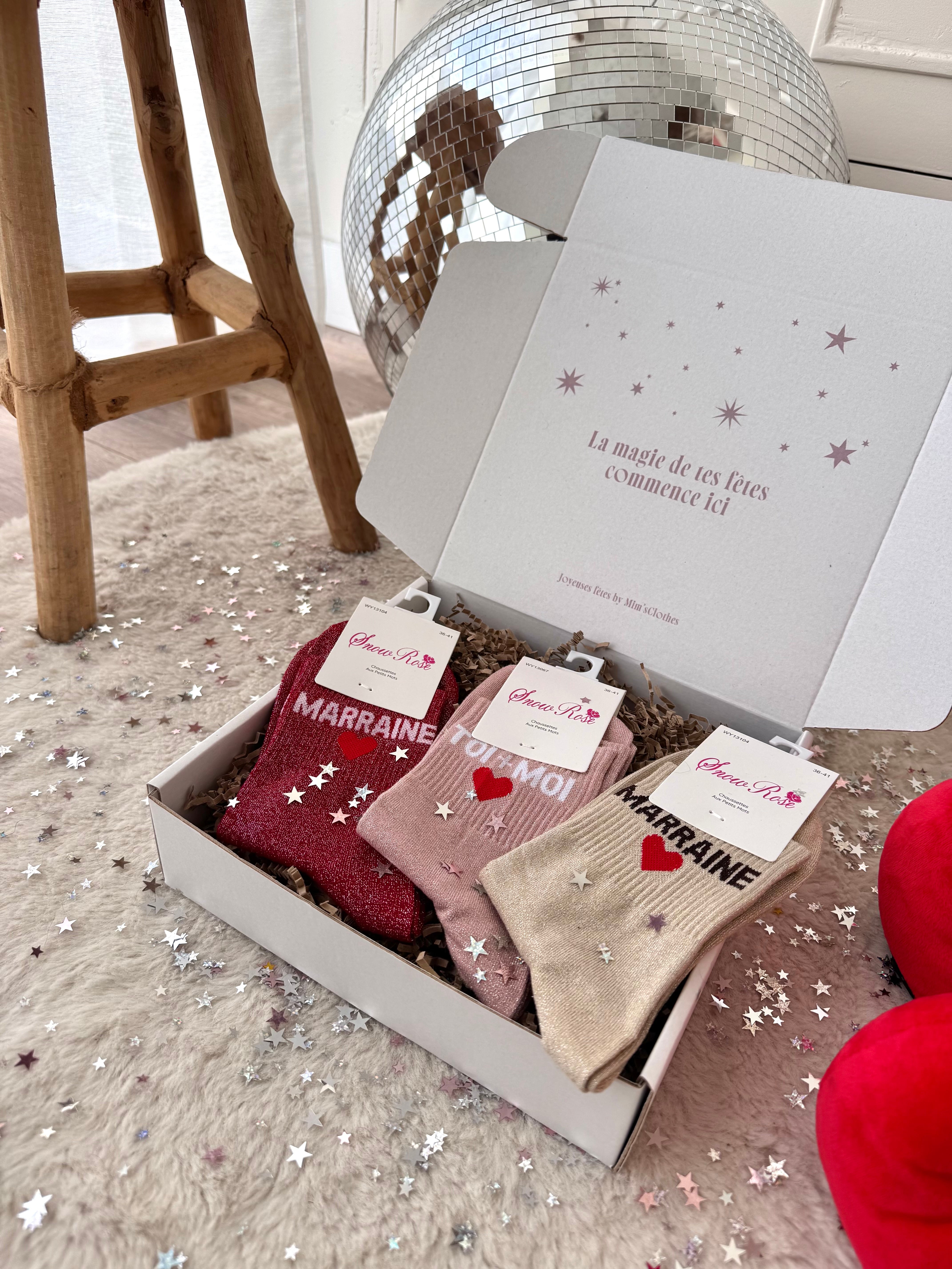 COFFRET CHAUSSETTES À PAILLETTES MARRAINE