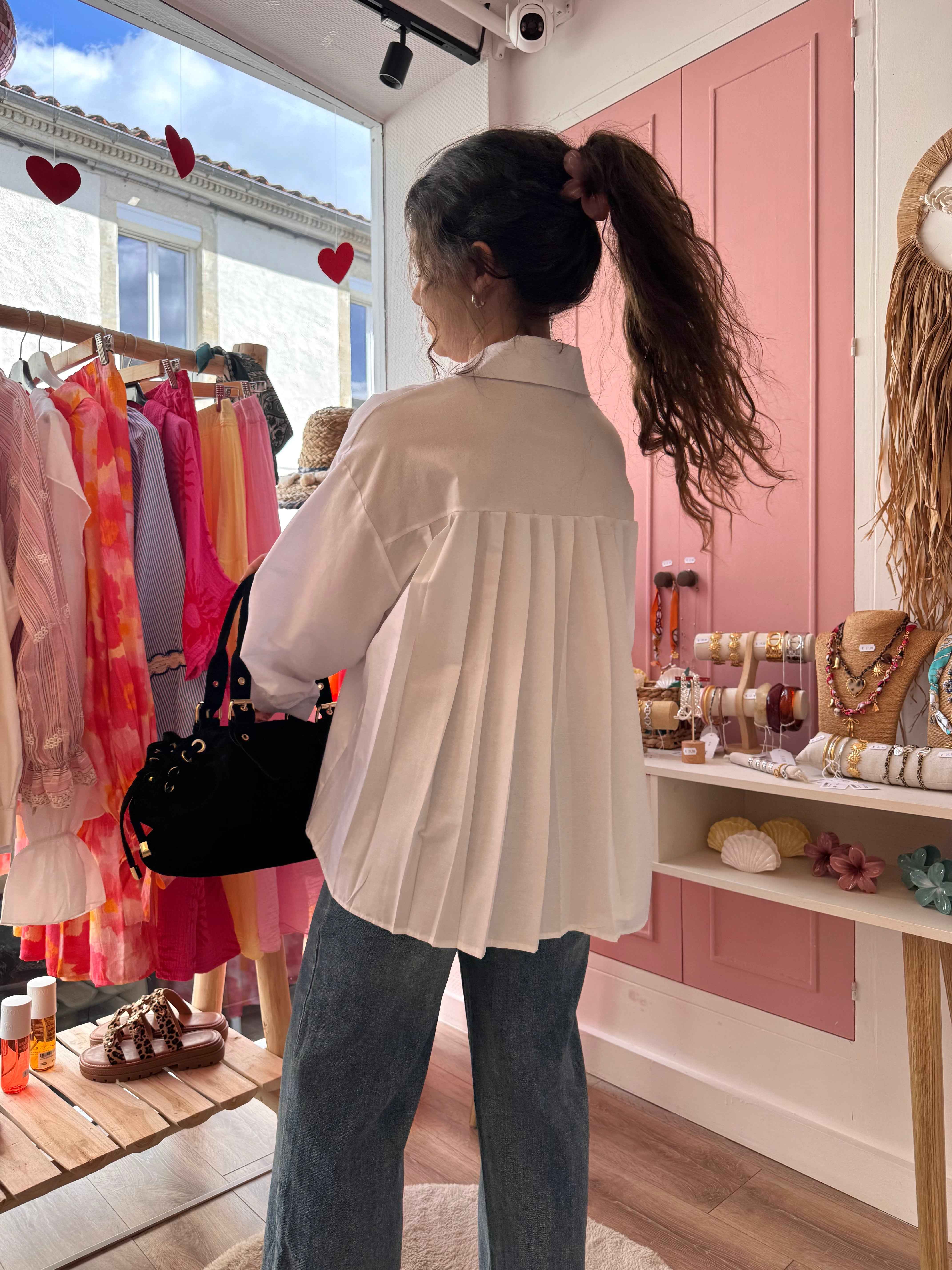 CHEMISE DOS PLISSÉ BLANCHE