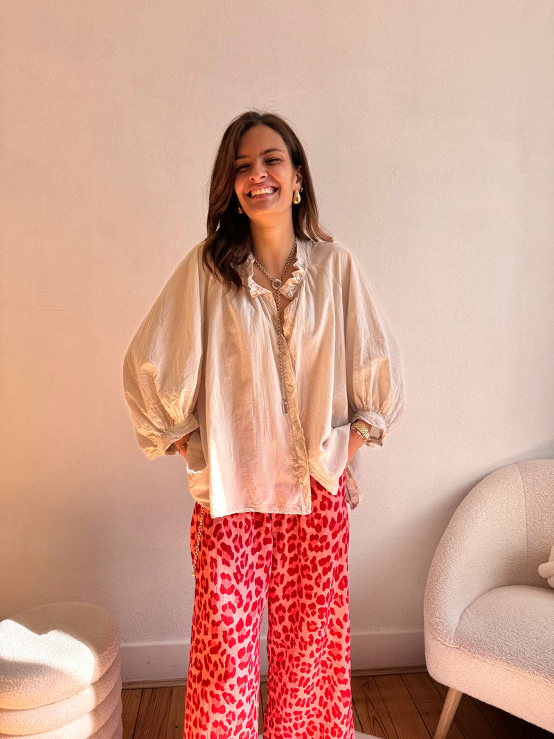 BLOUSE EN COTON BEIGE