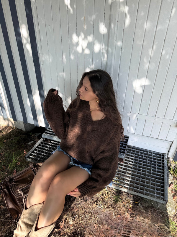 PULL FLUFFY MOHAIR CHOCOLAT ( expédition fin de semaine)