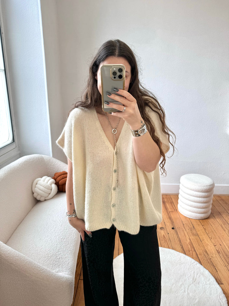 GILET BEIGE SANS MANCHE