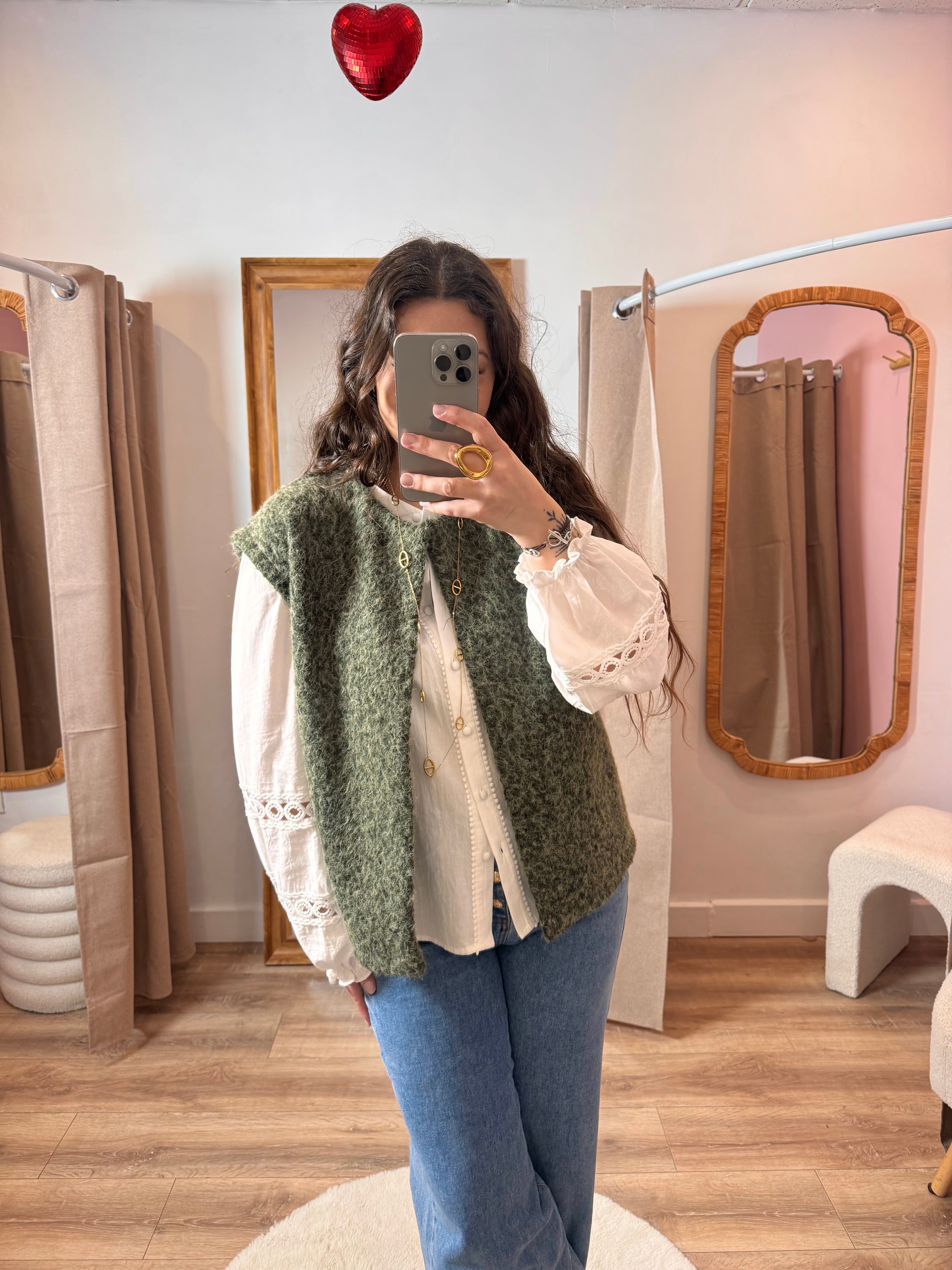 VESTE SANS MANCHE KAKI