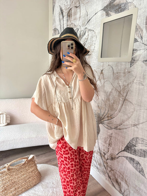 BLOUSE FLUIDE BEIGE